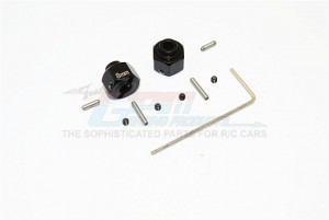 GPM MJ0102/+2MM ALUMINIUM WHEEL HEX +2MM  1/10 AXIAL SCX10 II SMT10 - MJ0102/+2MM-BK