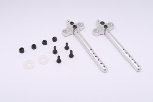 GPM ALUMINIUM FRONT/REAR BODY POST WITH MOUNT  GMADE-R1 ROCK BUGGY - SILVER - SW201F/R-S