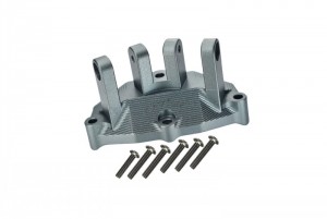 GPM BR013B ALUMINUM REAR UPPER GEARBOX MOUNT FOR UPPER SUSPENSION LINKS  LOSI 1/10 BAJA REY DESERT TRUCK LOS03008 - GUN SILVER - BR013B-GS