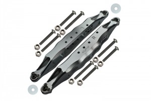 GPM BR014L ALUMINUM REAR LOWER TRAILING ARMS  FOR UPPER SUSPENSION LINKS  LOSI 1/10 BAJA REY DESERT TRUCK LOS03008 - GUN SILVER - BR014L-GS