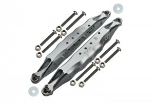 GPM BR014L ALUMINUM REAR LOWER TRAILING ARMS  FOR UPPER SUSPENSION LINKS  LOSI 1/10 BAJA REY DESERT TRUCK LOS03008 - SILVER - BR014L-S