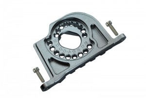 GPM BR018 ALUMINUM MOTOR MOUNT PLATE WITH HEAT SINK FINS  LOSI 1/10 BAJA REY DESERT TRUCK LOS03008 - GUN SILVER - BR018-GS