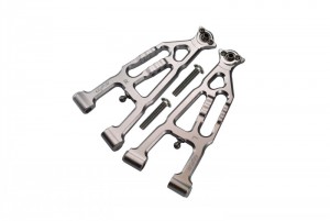 GPM BR055 ALUMINUM FRONT LOWER SUSPENSION ARM LOSI 1/10 BAJA REY DESERT TRUCK LOS03008 - SILVER - BR055-S