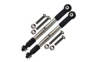 GPM BR162S STAINLESS STEEL ADJUSTABLE TIE RODS WITH SPECIAL BALL ENDS LOSI 1/10 BAJA REY DESERT TRUCK LOS03008 - BLACK - BR162S-OC-BEBK