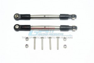 GPM STAINLESS STEEL ADJUSTABLE FRONT STEERING TIE RODS WITH POLYURETHANE BALL ENDS LOSI 1/10 ROCK REY LOS03009T1/T2 - STEEL - RK162S-OC-BEBK