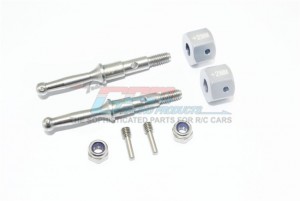 GPM STAINLESS STEEL REAR WHEEL SHAFT W. ALUMINUM HEX ADAPTER (+2MM) TAMIYA 1/8 T3-01 DANCING RIDER-57405 - T3023SR/+2MM-S