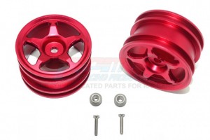 GPM ALUMINIUM REAR WHEEL (5 POLES DESIGN)  TAMIYA 1/8 T3-01 DANCING RIDER-57405 - RED - T3050R-R