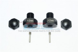 GPM SB010/+2MM ALUMINUM HEX ADAPTER (+2MM)  TEAM LOSI 1/6 SUPER BAJA REY 4X4 - BLACK - SB010/+2MM-BK