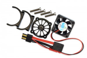 GPM ER2018FAN ALUMINUM MOTOR HEATSINK WITH COOLING FAN TRAXXAS 1/10 E-REVO VXL 86086-4 - BLACK - ER2018FAN-BK
