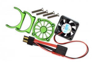 GPM ER2018FAN ALUMINUM MOTOR HEATSINK WITH COOLING FAN TRAXXAS 1/10 E-REVO VXL 86086-4 - GREEN - ER2018FAN-G