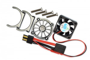GPM ER2018FAN ALUMINUM MOTOR HEATSINK WITH COOLING FAN TRAXXAS 1/10 E-REVO VXL 86086-4 - GUN SILVER - ER2018FAN-GS