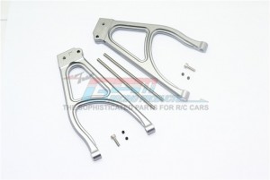 GPM ALUMINUM REAR UPPER SUSPENSION ARM TRAXXAS-1/10 E-REVO VXL 86086-4 - GUN SILVER - ER2057-GS