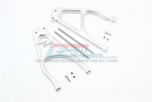 GPM ALUMINUM REAR UPPER SUSPENSION ARM TRAXXAS-1/10 E-REVO VXL 86086-4 - SILVER - ER2057-S