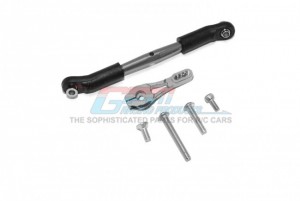 GPM TRX416025L ALUMINUM SERVO HORN 25T (4 POSITIONING HOLES) W. ADJUSTABLE STEERING LINK TRAXXAS 1/10 TRX4 DEFENDER TRAIL CRAWLER - GUN SIVLER - TRX416025L-GS