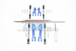 GPM SUDR312FRS SPRING STEEL FRONT+REAR SWAY BAR & ALUMINUM SWAY BAR ARM & STAINLESS STEEL LINKAGE 1/10 RUSTLER 4X4 VXL 67076-4 - SUDR312FRS-B