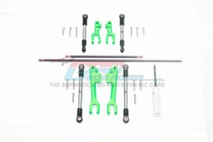GPM SUDR312FRS SPRING STEEL FRONT+REAR SWAY BAR & ALUMINUM SWAY BAR ARM & STAINLESS STEEL LINKAGE 1/10 RUSTLER 4X4 VXL 67076-4 - SUDR312FRS-G