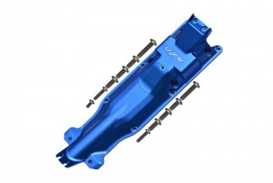 GPM ER2331M ALUMINUM 3D SKID PLATE FOR MIDDLE OF CHASSIS TRAXXAS E-REVO MONSTER 56087 - BLUE - ER2331M-B