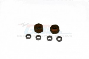 GPM DT3010F ALUMINIUM FRONT WHEEL HEX ADAPTER WITH BEARING - 2PCS SET (USE WITH GPM OPTIONAL EX WHEELS & TIRES) TAMIYA DT-03 - DT3010F-BR