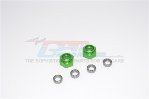 GPM DT3010F ALUMINIUM FRONT WHEEL HEX ADAPTER WITH BEARING - 2PCS SET (USE WITH GPM OPTIONAL EX WHEELS & TIRES) TAMIYA DT-03 - DT3010F-G