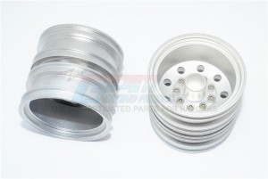 GPM TRU1007R  ALUMINIUM REAR WHEEL 9 HOLES DESIGN 1/14 Tractor Truck - SILVER - TRU1007R-S