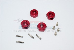 GPM TT010 ALLOY WHEEL HEX DRIVE ADAPTOR 1/10 RC TAMIYA TT-01 - RED - TT010-R