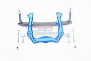 GPM RUS028 ALLOY FRONT DAMPER PLATE WITH GRAPHITE  BODY POST MOUNT AND DELRIN POST TRAXXAS RUSTLER VXL - BLUE - RUS028-B