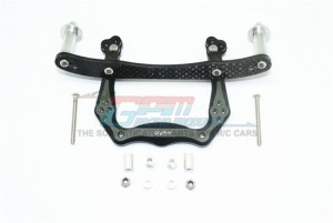 GPM RUS028 ALLOY FRONT DAMPER PLATE WITH GRAPHITE  BODY POST MOUNT AND DELRIN POST TRAXXAS RUSTLER VXL - RUS028-BK