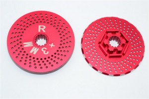 GPM TXM006R/DISK ALUMINIUM REAR WHEEL HEX CLAW +3MM WITH BRAKE DISK TRAXXAS XMAXX - RED - TXM006R/DISK-R