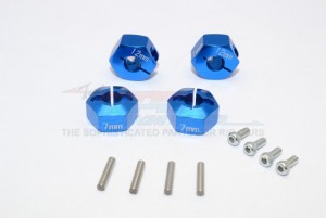 GPM GT010/12X7MM ALUMINUM HEX ADAPTERS 7MM THICK TRAXXAS 1/10 4WD FORD GT4-TEC 2.0 / 4-TEC 3.0 93054-4 - Blue - GT010/12X7MM-B