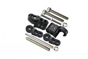 GPM TXM028 ALUMINIUM FRONT ADJUSTABLE SHOCK MOUNT TRAXXAS XMAXX 6S 8S MONSTER - BLACK - TXM028-BK