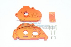 GPM MAG038 ALUMINUM REAR GEAR PROTECTION MOTOR MOUNT ARRMA 1/10 GRANITE - ORANGE - MAG038-OR