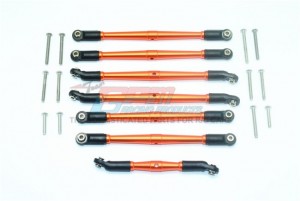 GPM TRX4160F ALUMINIUM ADJUSTABLE UPPER & LOWER SUSPENSION LINKS TRAXXAS-1/10 TRX-4 FORD BRONCO 82046-4, BLAZER 82076-4 - ORANGE - TRX4160F-OR-BEBK