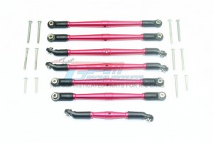 GPM TRX4160F ALUMINIUM ADJUSTABLE UPPER & LOWER SUSPENSION LINKS TRAXXAS-1/10 TRX-4 FORD BRONCO 82046-4, BLAZER 82076-4 - RED - TRX4160F-R-BEBK