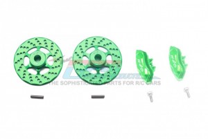 GPM GT006AB ALUMINUM FRONT/REAR BRAKE DISK+BRAKE CALIPER TRAXXAS 1/10 4WD FORD GT4 TEC 2.0 /  4-TEC 3.0 93054 - GREEN - GT006AB-G
