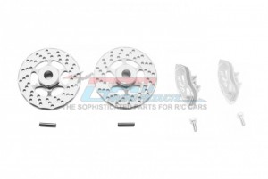 GPM GT006AB ALUMINUM FRONT/REAR BRAKE DISK+BRAKE CALIPER TRAXXAS 1/10 4WD FORD GT4 TEC 2.0 /  4-TEC 3.0 93054 - SILVER - GT006AB-S