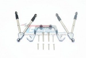GPM SLA049LCG ALUMINUM FRONT TIE RODS WITH STABILIZER FOR C HUB 1/10 RC TRAXXAS SLASH 4X4 VXL LOW-CG 68086-21 - GUN SILVER - SLA049LCG-GS