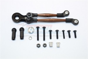 GPM LB160STM STEEL MODIFIED ANTI-THREAD STEERING TIE ROD WITH SERVO HORN TAMIYA LUNCH BOX - LB160STM-BK