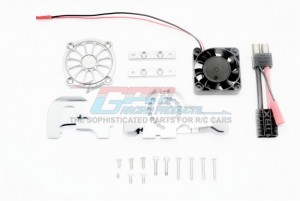 GPM TRX4038GCAB ALUMINUM MOTOR MOUNT W/ UPPER SPUR GEAR CASE COVER W. COOLING FAN TRAXXAS TRX-4 - SILVER - TRX4038GCAB-S