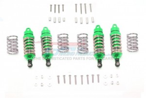 GPM RUS47580FR ALUMINUM FRONT+REAR SHOCKS (LOW CENTER OF GRAVITY VERSION)  TRAXXAS RUSTLER 4X4 VXL 67076-4, SLASH 1/10 4X4, SLASH 1/10 4X4 LCG, SLASH 2WD - GREEN - RUS47580FR-G-GD-BEBK
