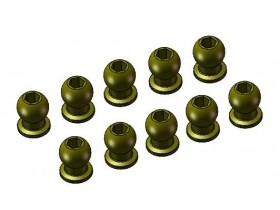3RACING 3RAC-BS58H575/TE 7075 Aluminum 5.8MM Hex Ball Stud L=5 (10 pcs) - Coated - PTFE - 3RAC-BS58H575/TE