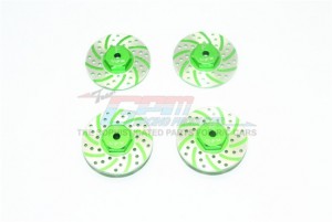 GPM MYT010AFR/DA ALUMINUM FRONT+REAR BRAKE DISK WITH SILVER LINING AXIAL 1/18 YETI JR - GREEN - MYT010AFR/DA-G