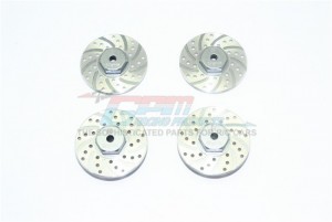 GPM MYT010AFR/DA ALUMINUM FRONT+REAR BRAKE DISK WITH SILVER LINING AXIAL 1/18 YETI JR - GUN SILVER - MYT010AFR/DA-GS