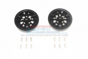 GPM SCX2U8895W ALUMINUM FRONT / REAR 5 LUG RIM 1/10 4WD ELECTRIC SCX10 II CRAWLER UMG10 AXI90075 - BLACK - SCX2U8895W-BK