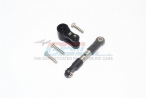 GPM TXMS16025T STAINLESS STEEL TIE ROD 25T ALUMINUM SERVO HORN TRAXXAS 1/10 MAXX MONSTER 89076-4 / 1/10 MAXX W/WIDE MAXX / 1/8 MAXX SLASH 102076-4 - BLACK - TXMS16025T-BK