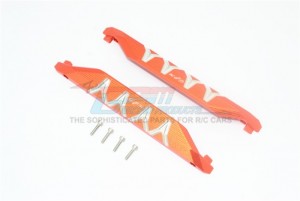 GPM TXMS014X 8923 ALUMINUM CHASSIS NERF BARS (SILVER INLAY VERSION)  TRAXXAS MAXX MONSTER - ORANGE - TXMS014X-OR