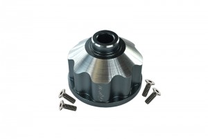 GPM TXMS011 ALUMINUM DIFF CASE FOR FRONT / REAR / CENTER TRAXXAS 1/10 4WD MAXX MONSTER 89076-4 / 1/8 6S MAXX SLASH TRUCK - GUN SILVER - TXMS011-GS