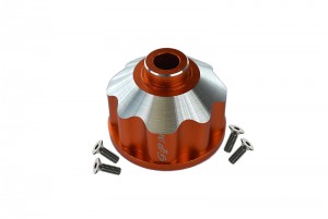 GPM TXMS011 ALUMINUM DIFF CASE FOR FRONT / REAR / CENTER TRAXXAS 1/10 4WD MAXX MONSTER 89076-4 / 1/8 6S MAXX SLASH TRUCK - ORANGE - TXMS011-OR