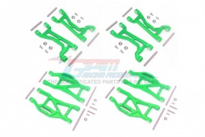 GPM TXMS5455 ALUMINIUM FRONT And REAR UPPER And LOWER ARMS Combo Set TRAXXAS MAXX - GREEN - TXMS5455-G