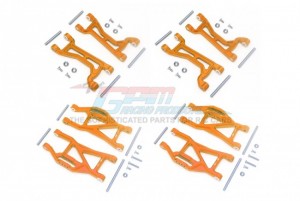 GPM TXMS5455 ALUMINIUM FRONT And REAR UPPER And LOWER ARMS Combo Set TRAXXAS MAXX - ORANGE - TXMS5455-OR
