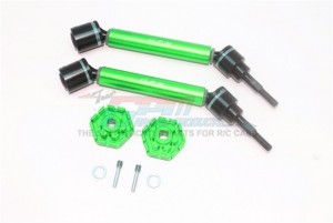 GPM TXMS123HEX HARDEN STEEL ALUMINUM FRONT/REAR ADJUSTABLE CVD DRIVE SHAFT+HEX ADAPTER TRAXXAS MAXX - GREEN - TXMS123HEX-G